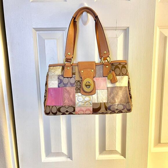 Coach Handbags - Coach Vintage Signature Patchwork Shoulder Bag